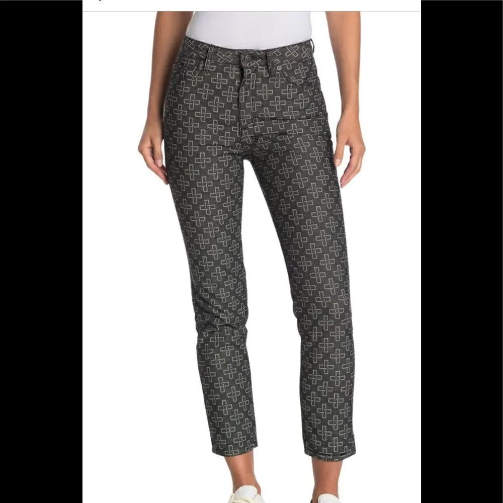 Ksubi Women’s slim pin monogram cropped ankle pants size 24, NWT